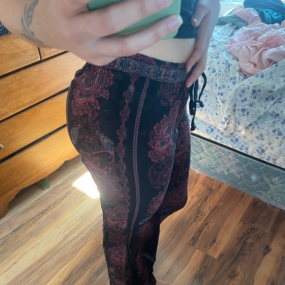 Boho flowy paisley beach summer pants - Picture 3 of 6